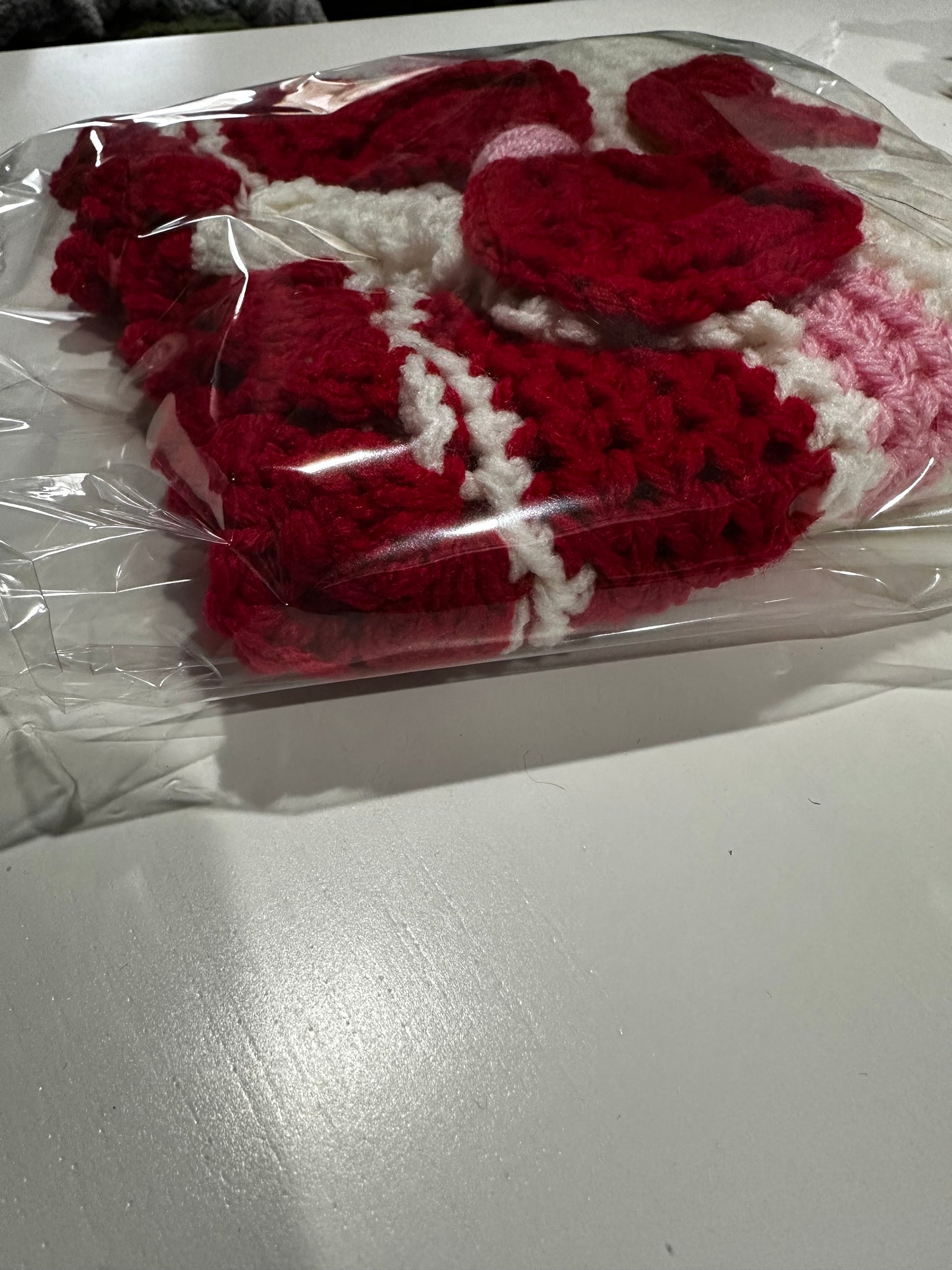 Silly Porch Goose Valentine’s Day Outfit - Goose Statue V-Day Gear - Headband And Dress - Yard Art Clothing - Crochet Clothing For Goose