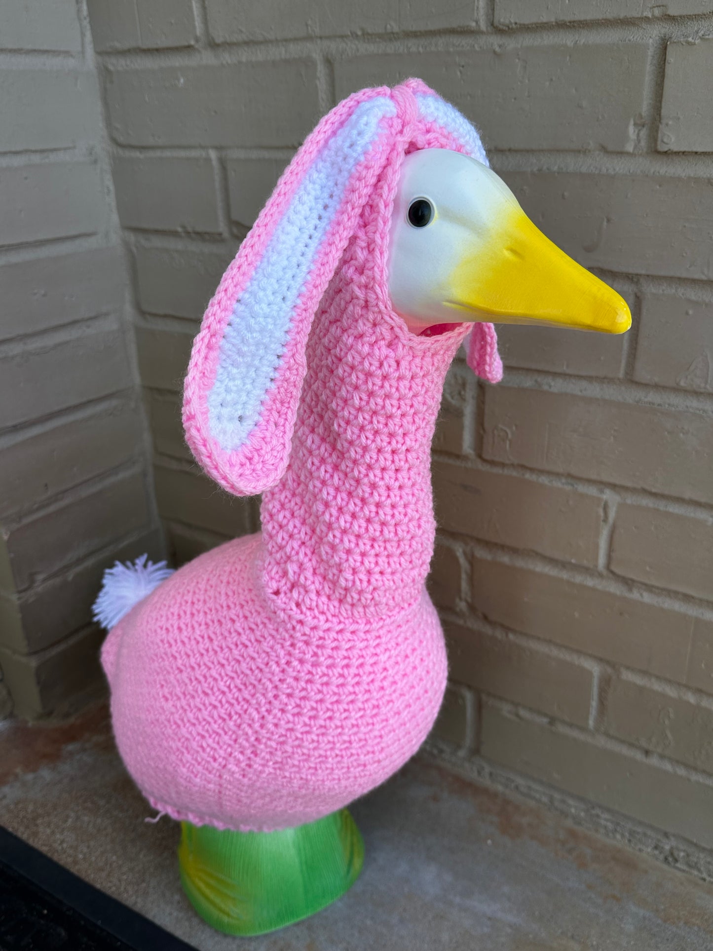 Easter Bunny Outfit Porch Goose - Crochet Goose Statue Clothing - Yard Art Clothes - Rabbit Costume