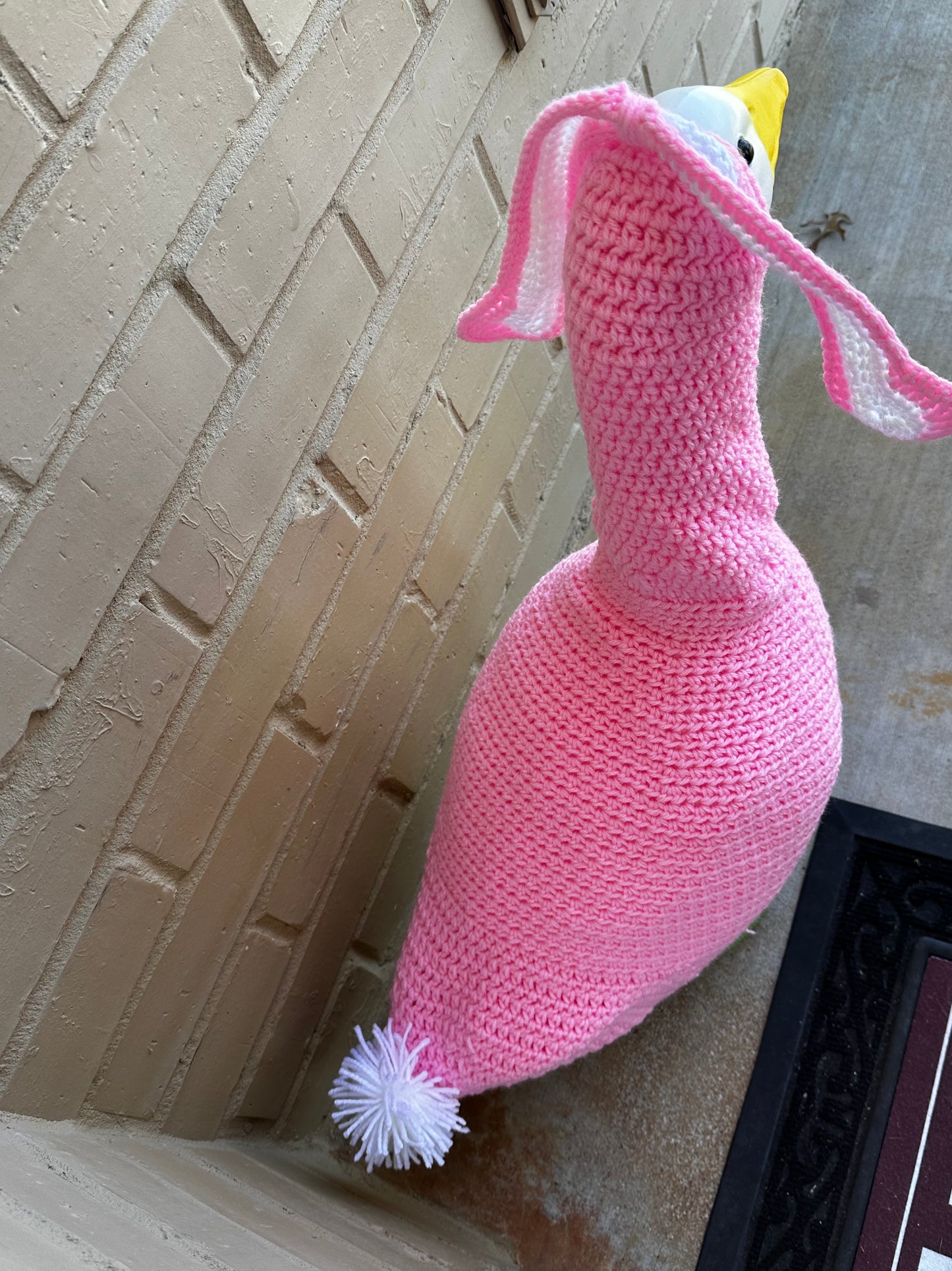 Easter Bunny Outfit Porch Goose - Crochet Goose Statue Clothing - Yard Art Clothes - Rabbit Costume