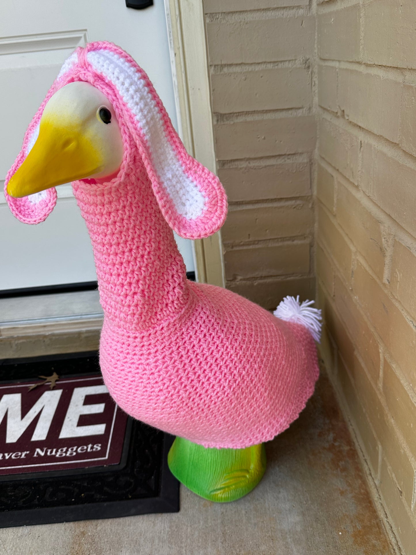 Easter Bunny Outfit Porch Goose - Crochet Goose Statue Clothing - Yard Art Clothes - Rabbit Costume