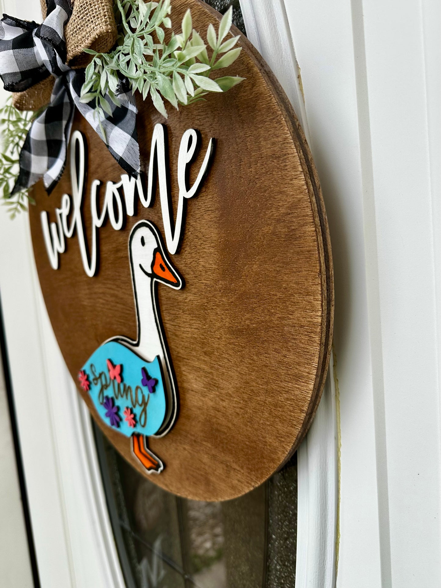 Front Porch Goose Wreath - Interchangeable Door Round - Seasonal Door Wreath - Changeable Outfits - Welcome Goose - Gift For Her - Seasons