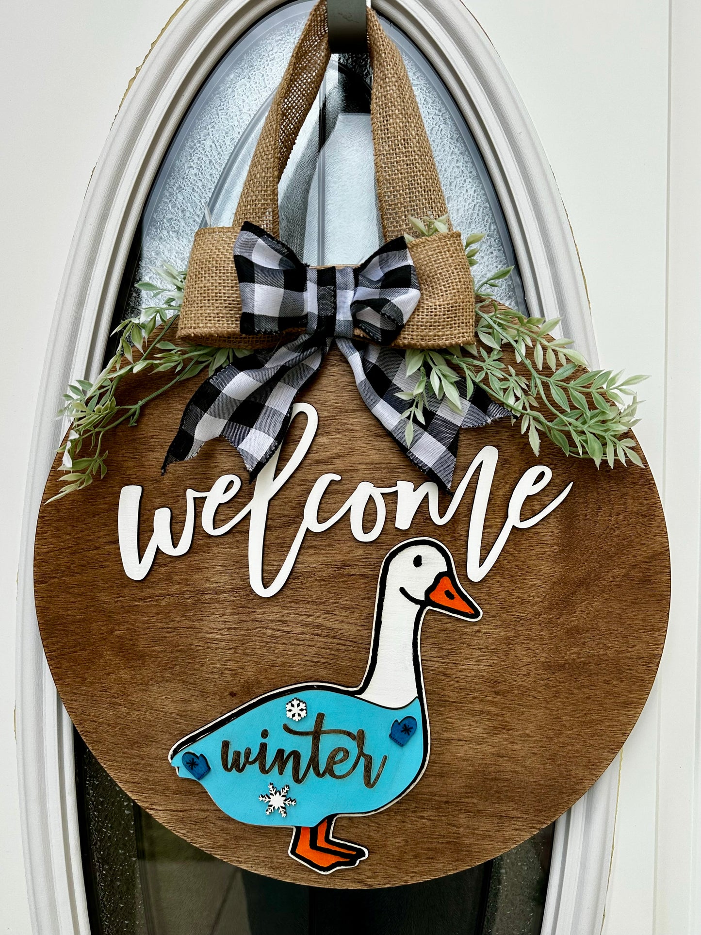 Front Porch Goose Wreath - Interchangeable Door Round - Seasonal Door Wreath - Changeable Outfits - Welcome Goose - Gift For Her - Seasons