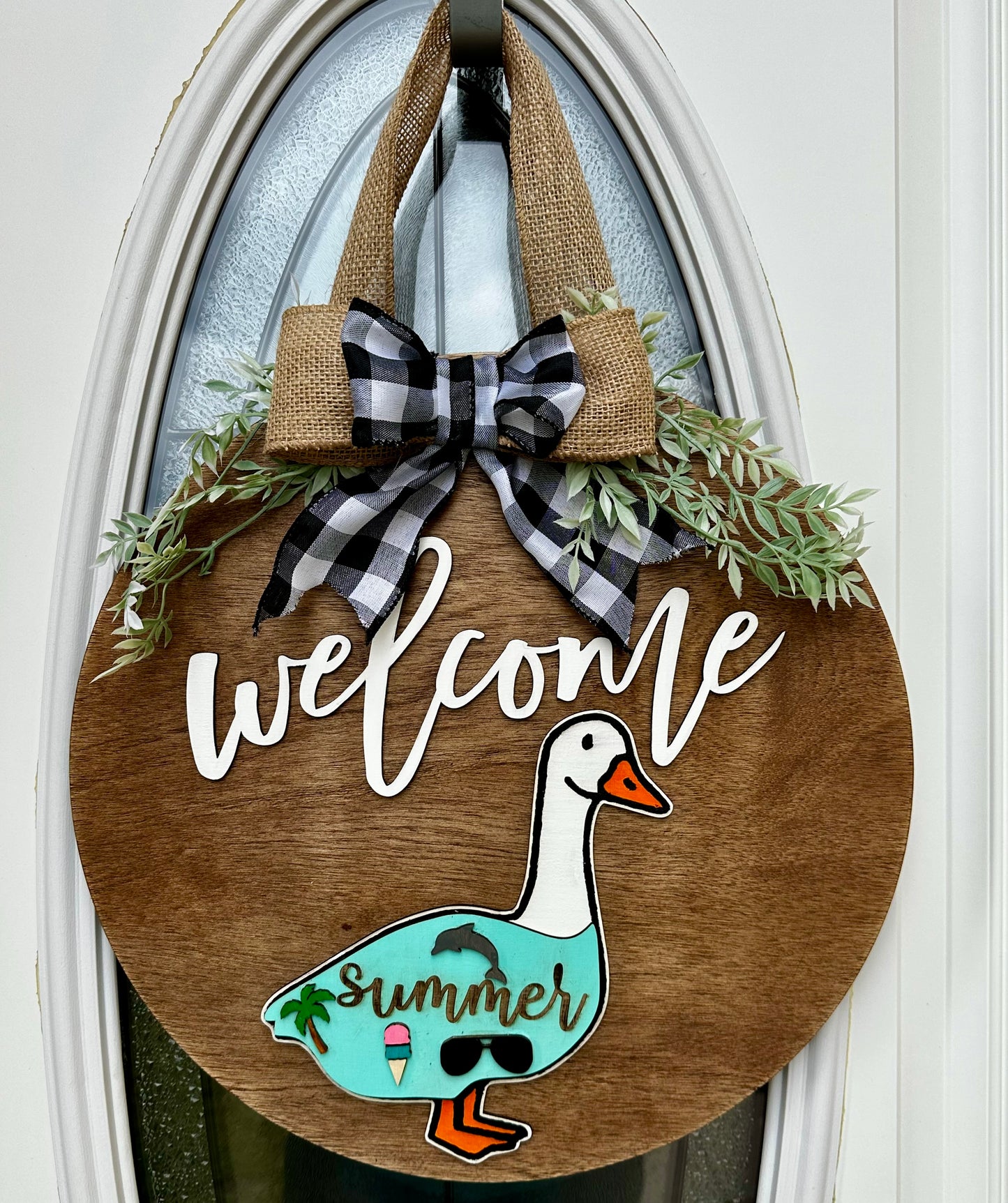 Front Porch Goose Wreath - Interchangeable Door Round - Seasonal Door Wreath - Changeable Outfits - Welcome Goose - Gift For Her - Seasons