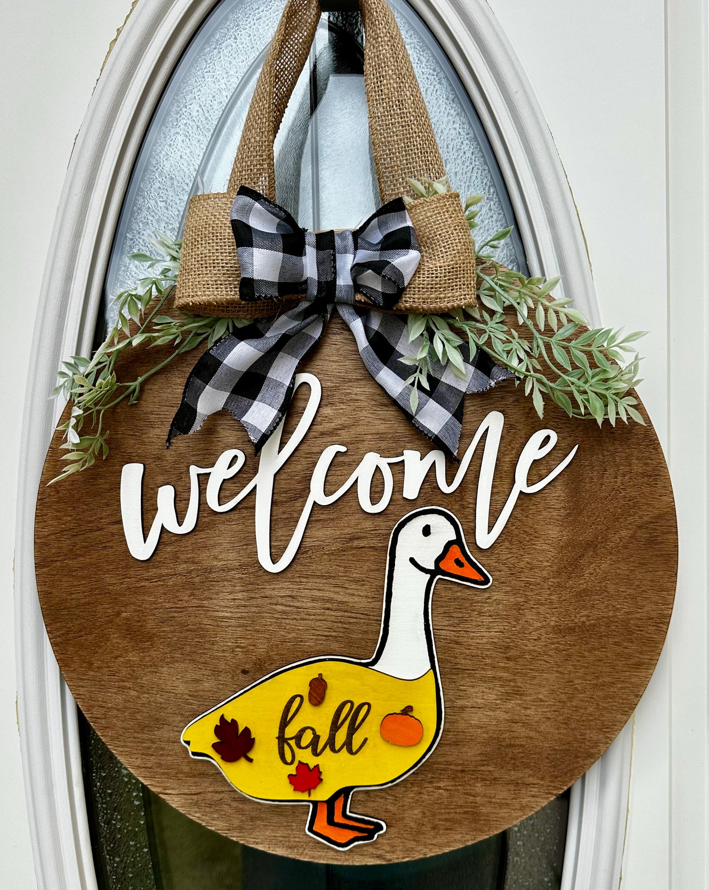 Front Porch Goose Wreath - Interchangeable Door Round - Seasonal Door Wreath - Changeable Outfits - Welcome Goose - Gift For Her - Seasons
