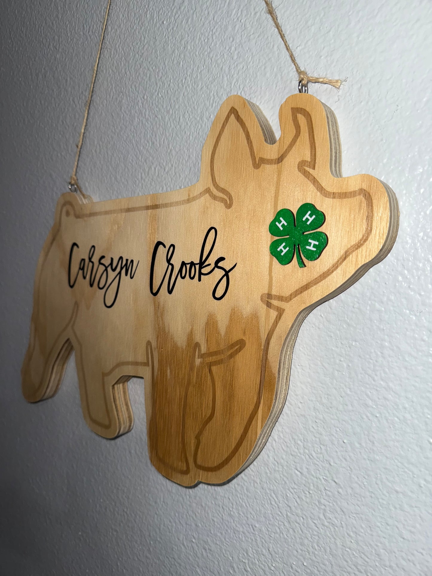 Show Pig Stall Sign - Nameplate - Buyer Gift - Custom - Wooden - Engraved - Rodeo - Market - 4H