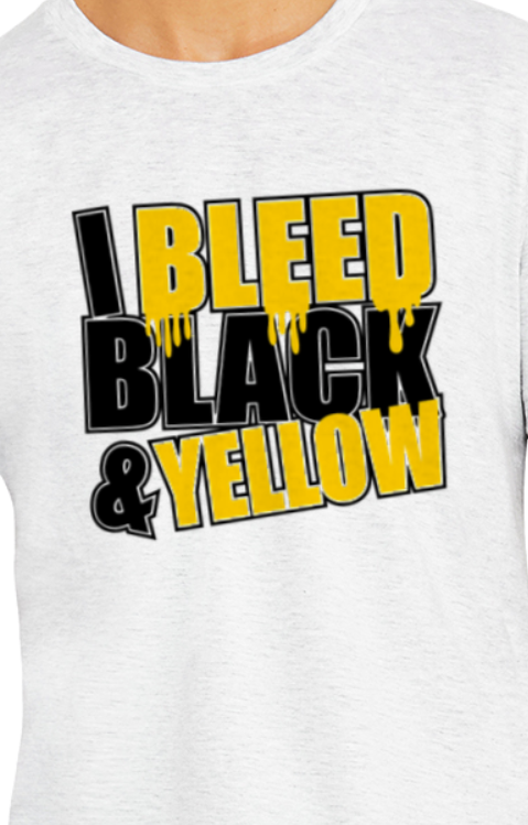 We Bleed Black And Yellow Shirt - School Pride T-Shirt - Team Colors - Spirit Wear - Athletic Colors - Black Yellow School Spirit - Team Spirit