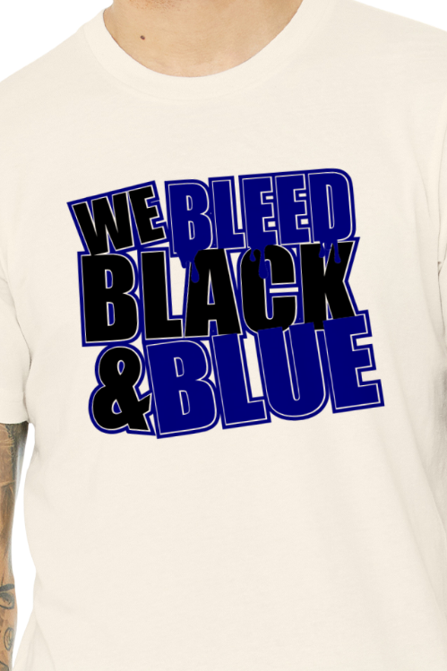 We Bleed Blue And Black Shirt - School Pride T-Shirt - Team Colors - Spirit Wear - Athletic Colors - Black And Blue School Spirit - Team Spirit