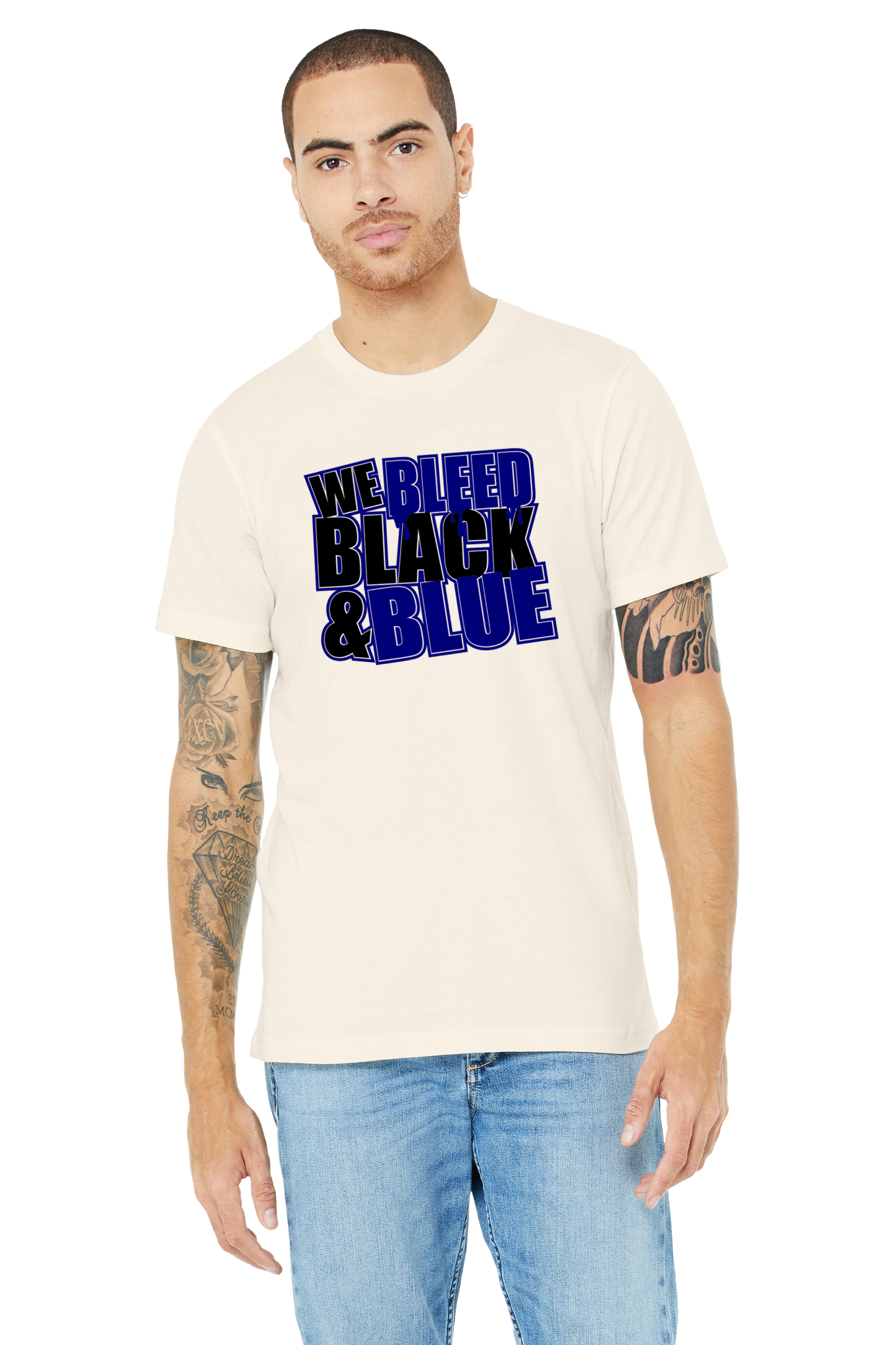 We Bleed Blue And Black Shirt - School Pride T-Shirt - Team Colors - Spirit Wear - Athletic Colors - Black And Blue School Spirit - Team Spirit