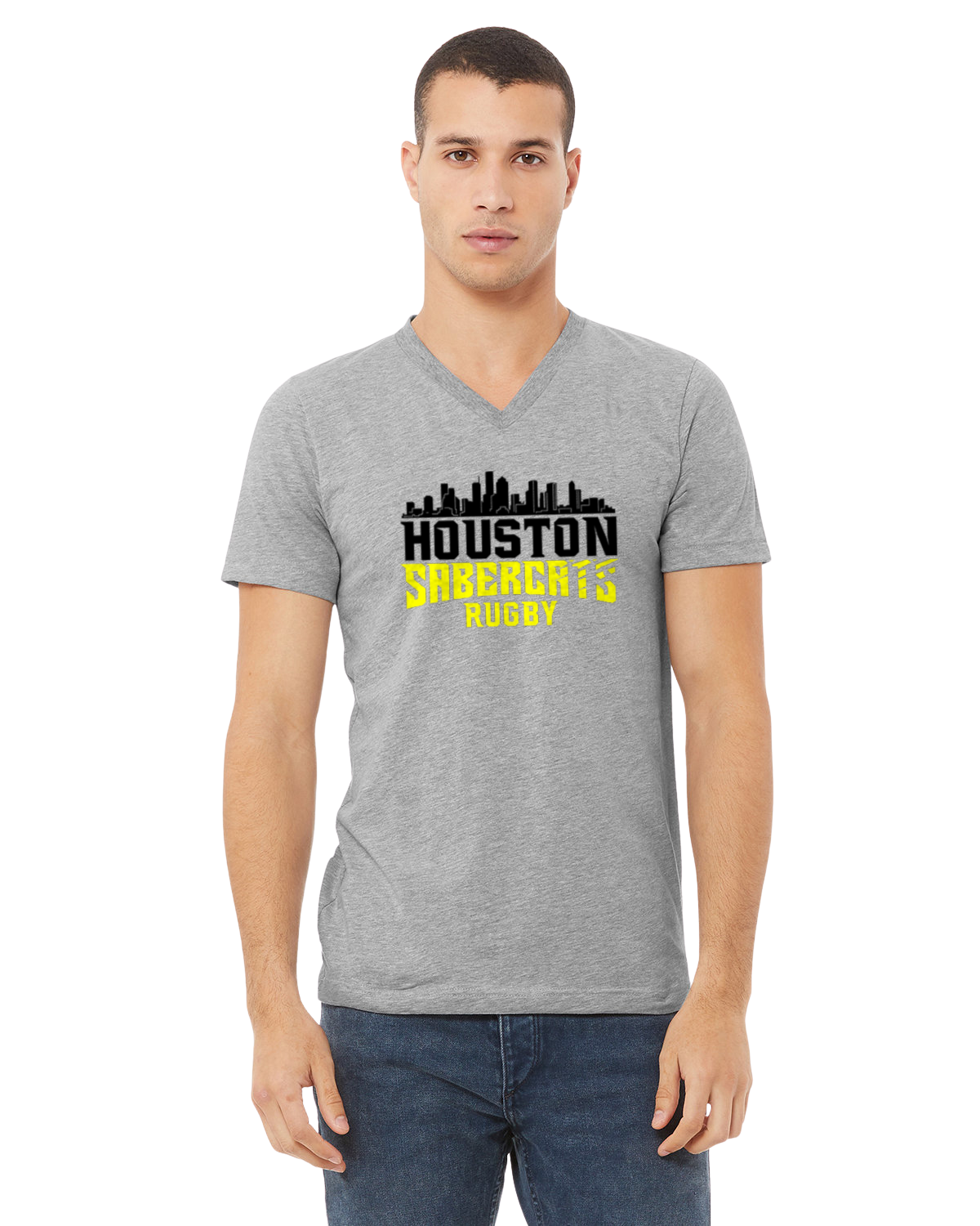 Houston Skyline V-Neck - Houston - SaberCats - Houston SaberCats Rugby - T-Shirt