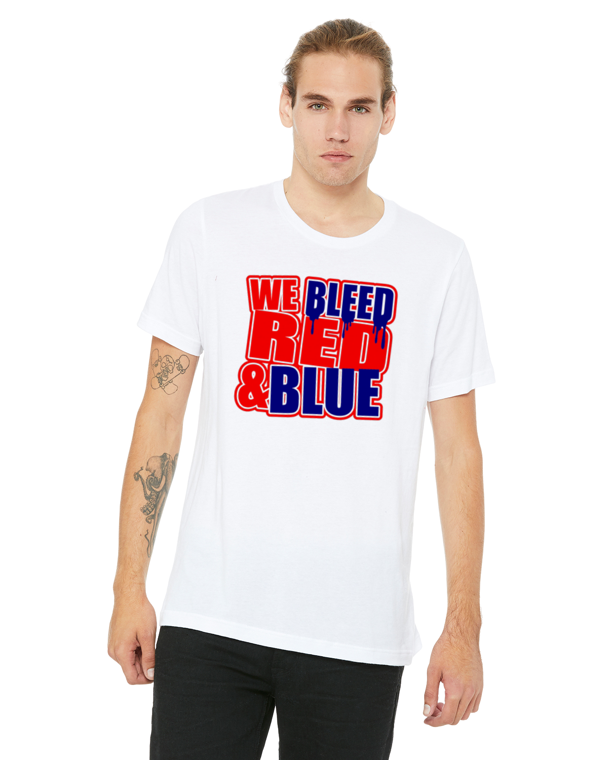 We Bleed Red And Blue Shirt - School Pride T-Shirt - Team Colors - Spirit Wear
