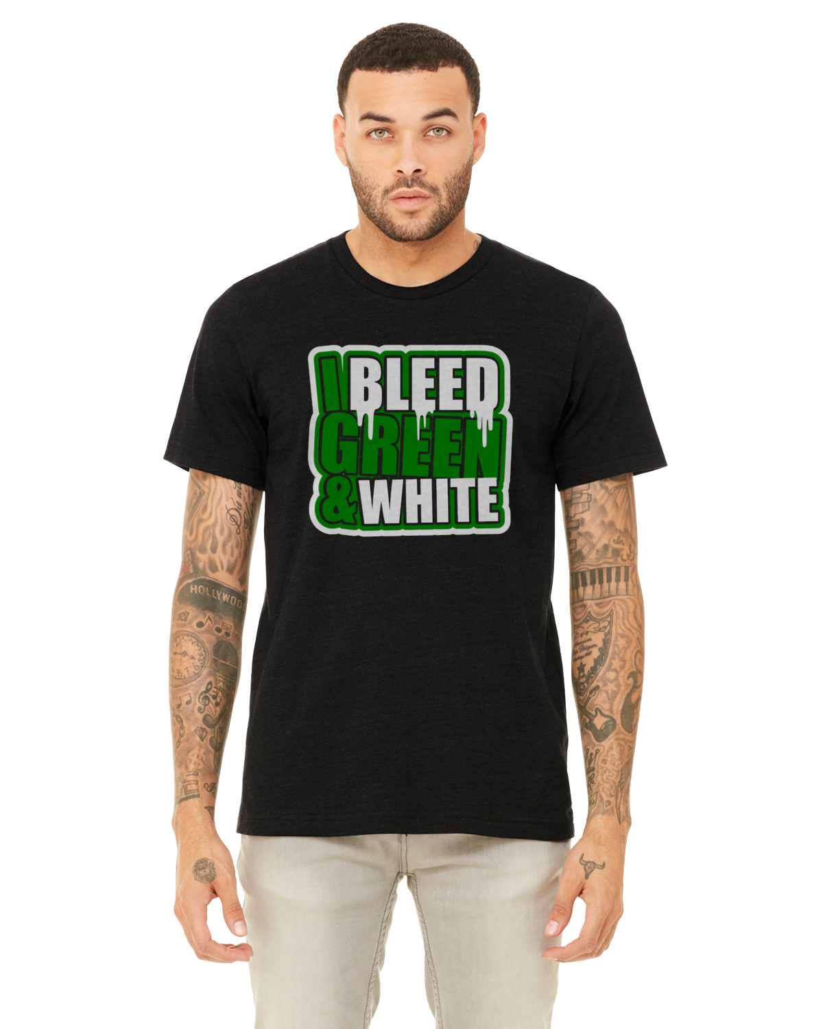 I Bleed Green And White Shirt - School Pride T-Shirt - Team Colors - Spirit Wear - Athlete