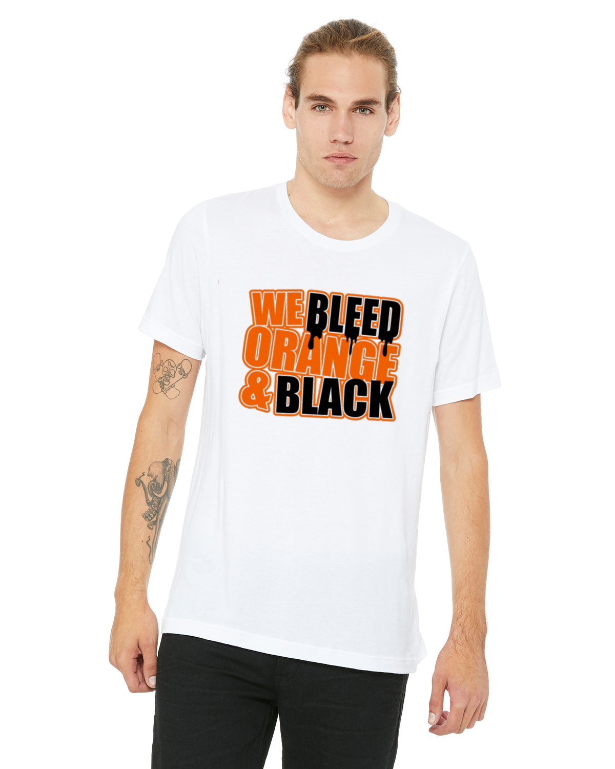 We Bleed Orange And Black Shirt - School Pride T-Shirt - Team Colors - Spirit Wear - Athlete