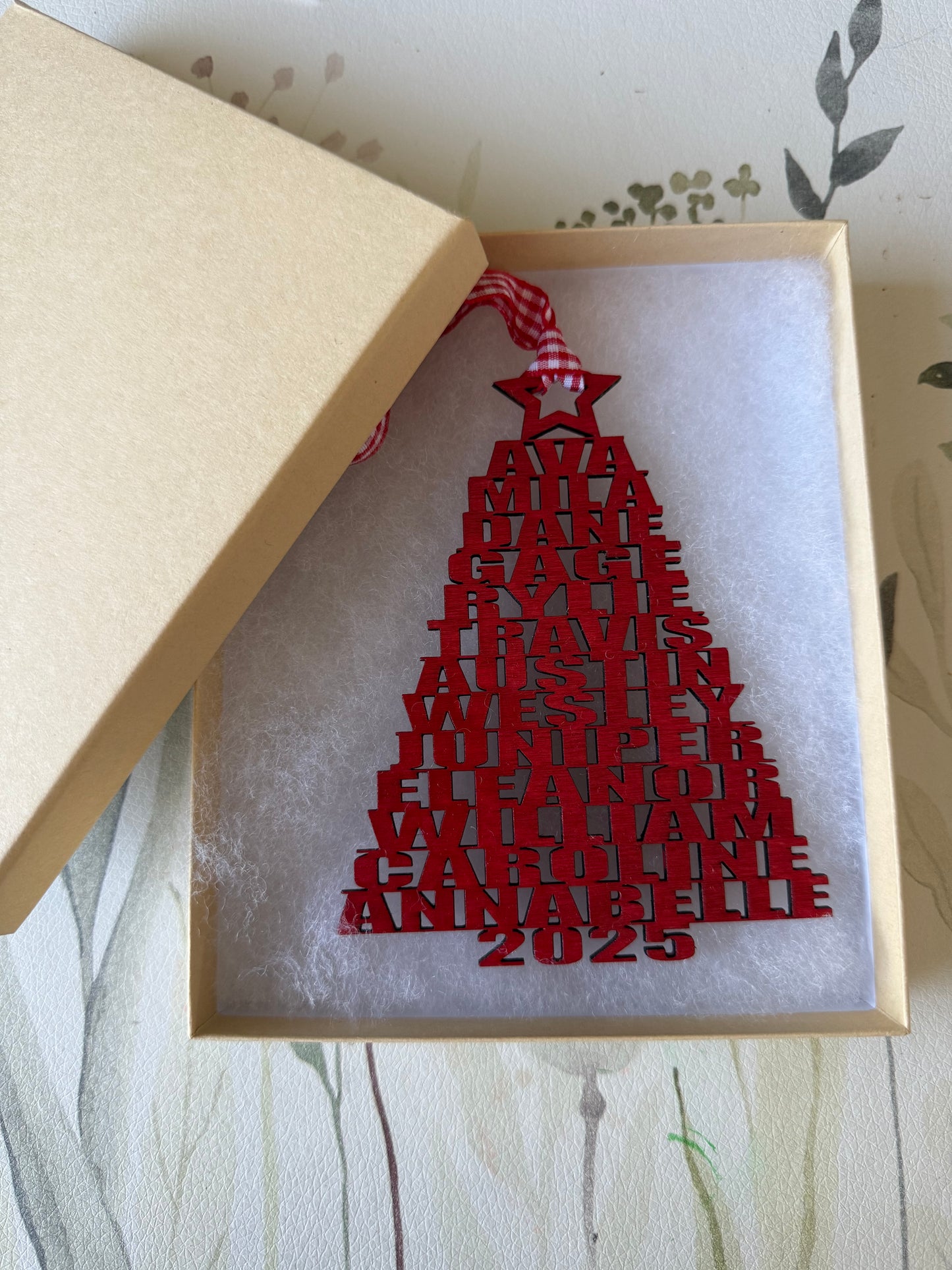 Family Tree Wooden Christmas Ornament - Custom - Personalized Gift - Ornament Exchange - Family Names - Holiday Present - Family Names 2025