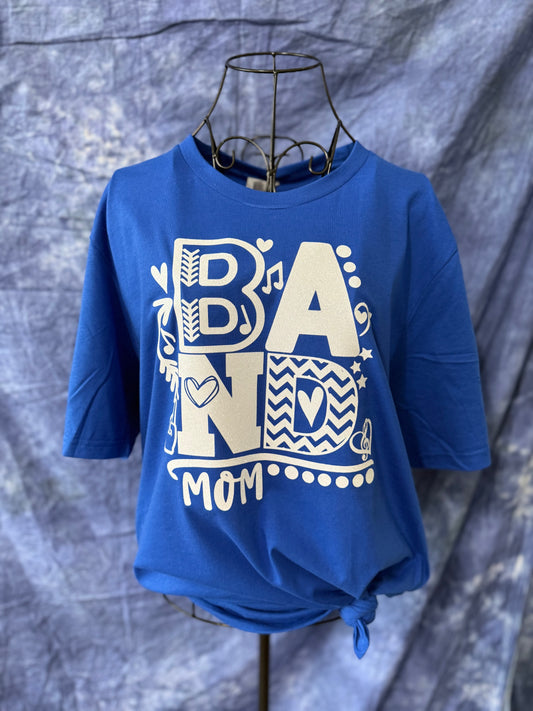 Band Mom Shirt - Marching Band - School Pride T-Shirt - Team Colors Shirt -Proud Band Mom Life Tee - Spiritwear - Musician - Custom