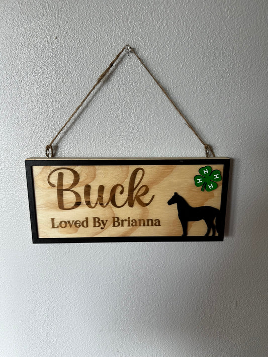 Horse Stall Sign - Nameplate - Custom - Wooden - Engraved - Show - Horse - Rodeo - Personalized Sign