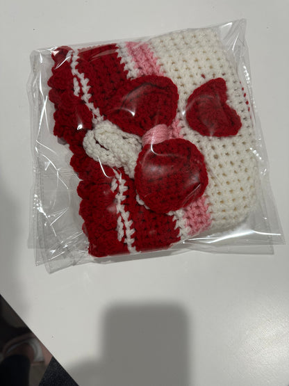 Silly Porch Goose Valentine’s Day Outfit - Goose Statue V-Day Gear - Headband And Dress - Yard Art Clothing - Crochet Clothing For Goose