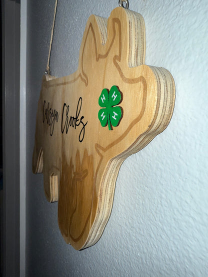 Show Pig Stall Sign - Nameplate - Buyer Gift - Custom - Wooden - Engraved - Rodeo - Market - 4H