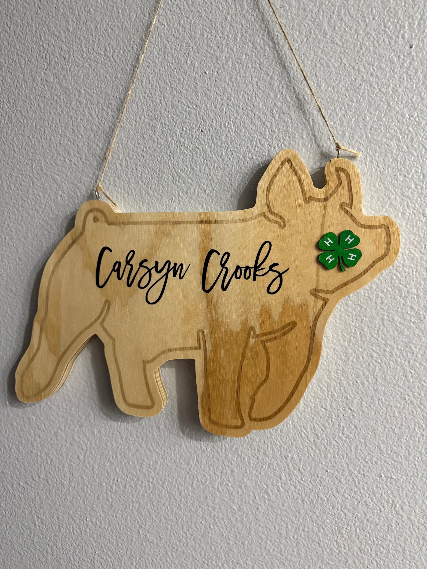 Show Pig Stall Sign - Nameplate - Buyer Gift - Custom - Wooden - Engraved - Rodeo - Market - 4H