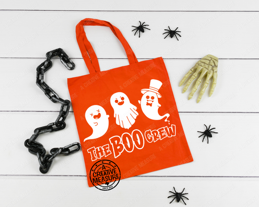 The Boo Crew Halloween Trick-Or-Treating Tote - Ghost - Glow In The Dark Bog - Halloween Candy Sack