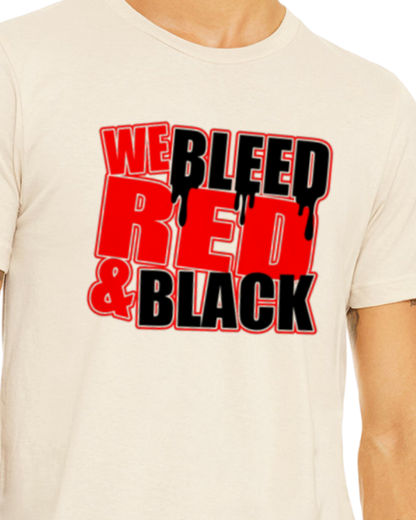 We Bleed Red And Black Shirt - School Pride T-Shirt - Team Colors - Spirit Wear - Athletic Colors - Red Black School Spirit - Team Spirit