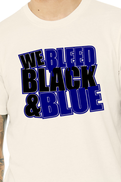 We Bleed Blue And Black Shirt - School Pride T-Shirt - Team Colors - Spirit Wear - Athletic Colors - Black And Blue School Spirit - Team Spirit