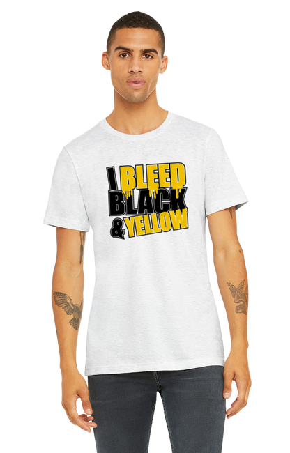 We Bleed Black And Yellow Shirt - School Pride T-Shirt - Team Colors - Spirit Wear - Athletic Colors - Black Yellow School Spirit - Team Spirit