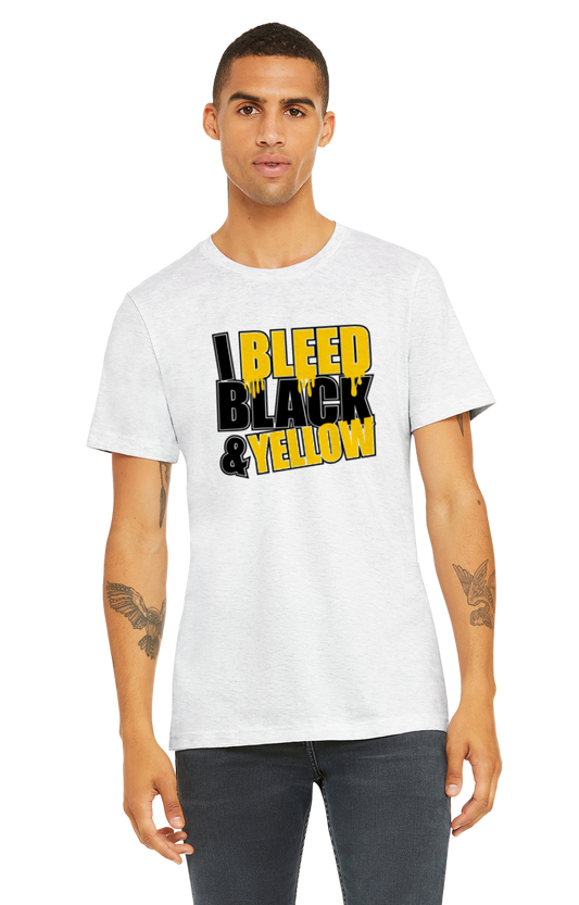 We Bleed Black And Yellow Shirt - School Pride T-Shirt - Team Colors - Spirit Wear - Athletic Colors - Black Yellow School Spirit - Team Spirit
