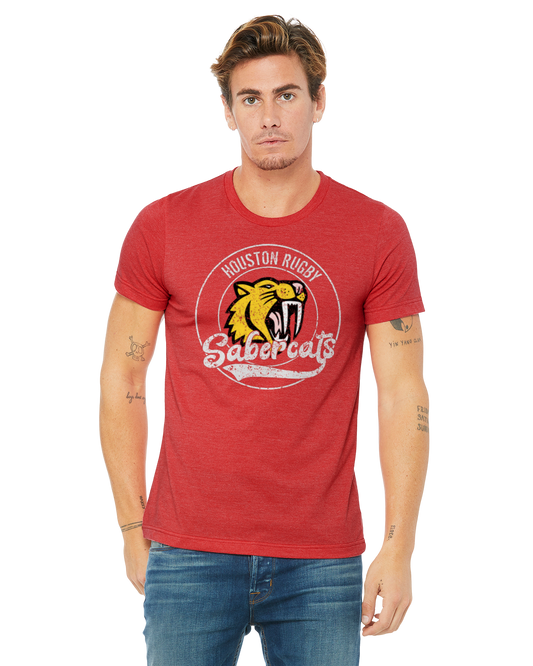 Retro SaberCats - Houston - SaberCats - Houston SaberCats Rugby - T-Shirt - Heather Red Shirt