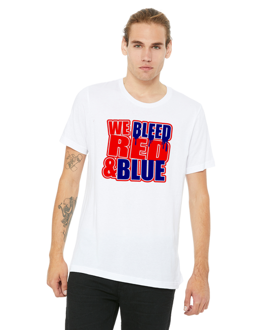 We Bleed Red And Blue Shirt - School Pride T-Shirt - Team Colors - Spirit Wear