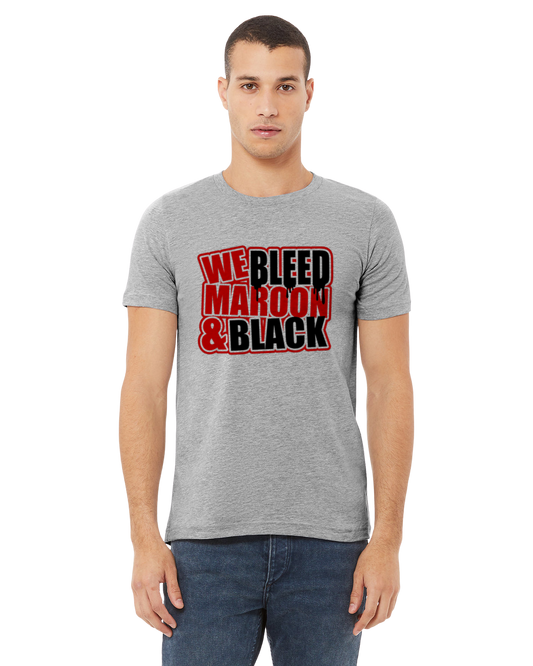 We Bleed Maroon And Black Shirt - School Pride T-Shirt - Team Colors - Spirit Wear - Athlete