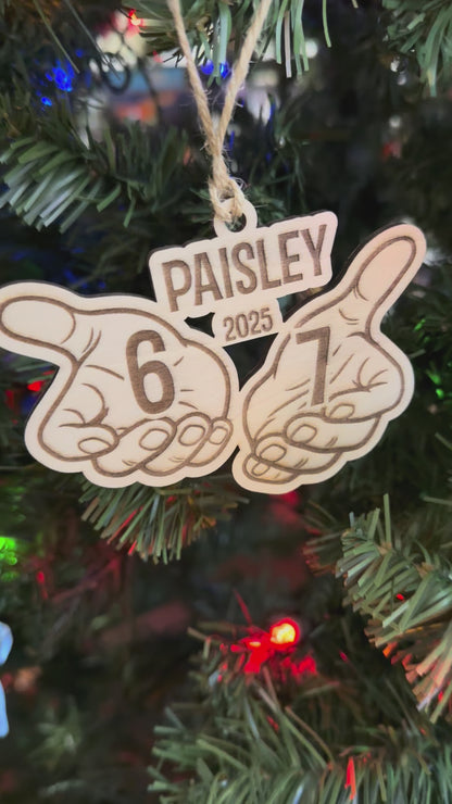 6 7 Wooden Engraved Custom Christmas Ornament - Personalized - Car Charm