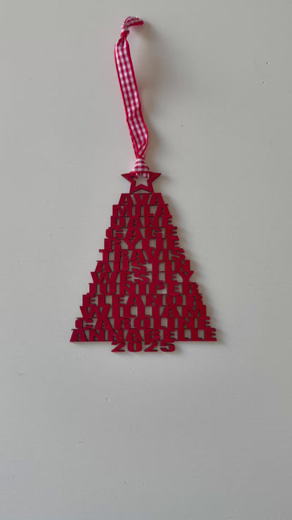 Family Tree Wooden Christmas Ornament - Custom - Personalized Gift - Ornament Exchange - Family Names - Holiday Present - Family Names 2025